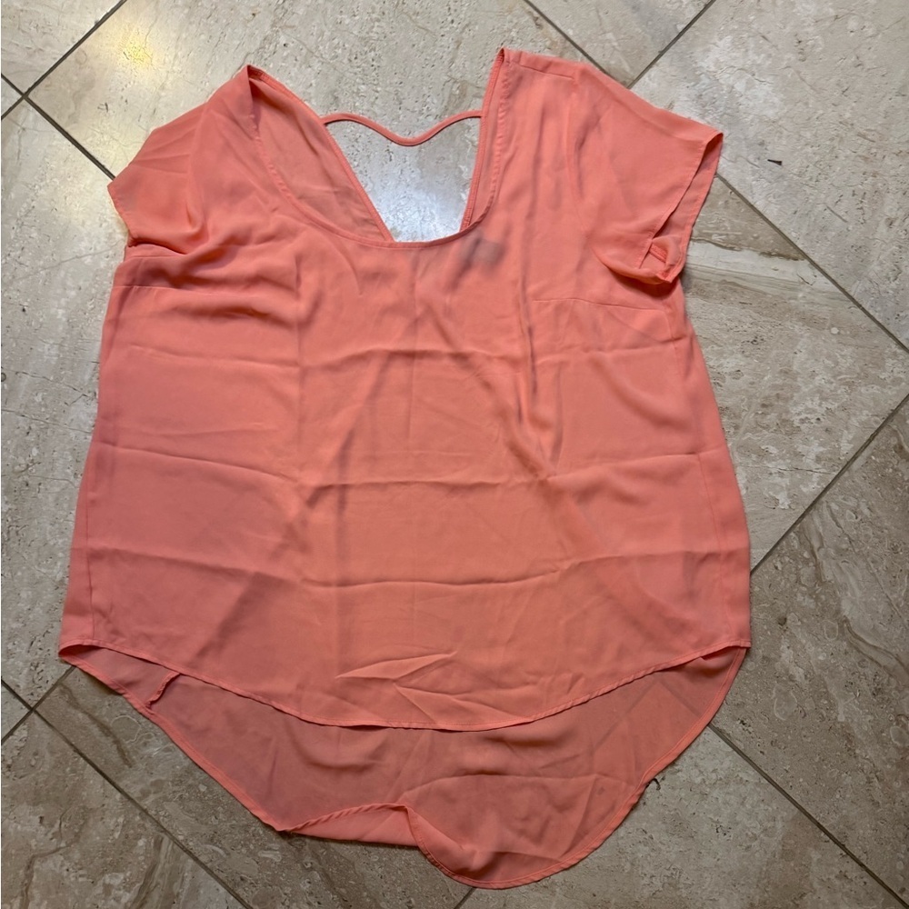 Torrid Coral Short Sleeve Top size 1